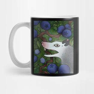 Opossum in a Blueberry Bush Mug